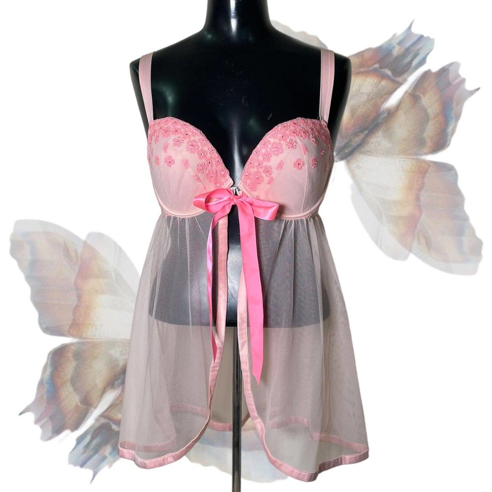Victoria's Secret Open Front Lace Lingerie Top (36D)